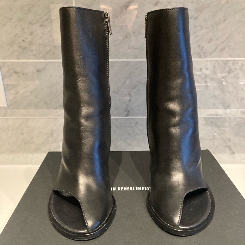 Ann Demeulemeester Vitello Seta Crust Leather Boots